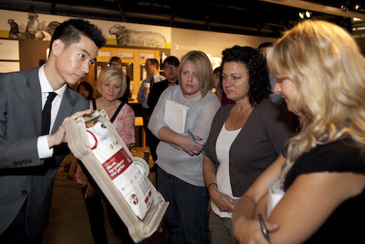 In a Sponsored Project, then Product Design student John Kim (BS 13) presents work to Purina executives (left to right) Gina Pyle, Heather Scott, Christina Schneider and Bethanie Gasperson.