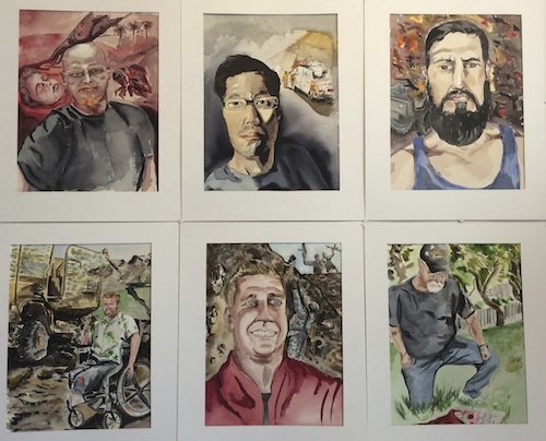 Can’t Sleep, watercolor on paper, by Joshua Moreno: "This series is a journalistic approach to PTSD in soldiers. These are a few of my brothers who allowed me to illustrate their deepest nightmares."