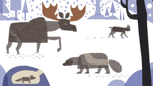 Winter in the Forest (detail) by Illustration student Alexander Vidal Santillanes.