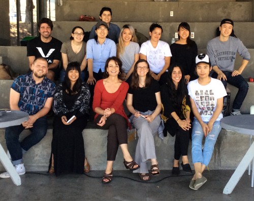 Professor Petrula Vrontikis (front row, center) with her Fall 2014 students.