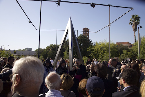 Moments after the memorial was unveiled.